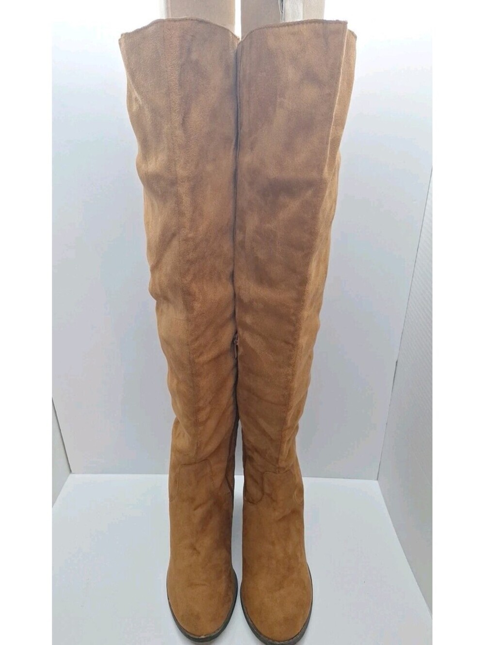 REVAMPED by SIRENS Over The Knee Faux Swade 3 Inch Heal